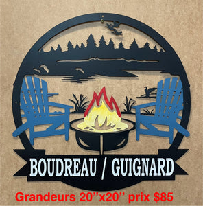 Plaque métal Camping personnalisé /  marin