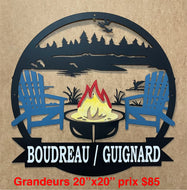 Plaque métal Camping personnalisé /  marin
