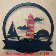 Plaque métal Phare personnalisé /  marin