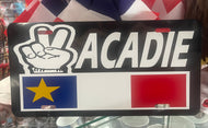 Plaque d’automobile  L'ACADIE-PEACE (4 saisons)
