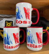 Tasse Acadienne rouge et blanc 15 oz (personnalisé) souvenir