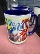 Tasse Acadienne rouge et blanc 15 oz (c’est ma fête le 15 août) souvenir