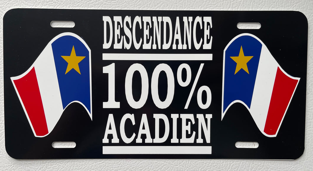 Plaque d’automobile descendance 100% acadien (4 saisons)