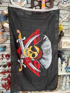 Drapeau Pirate épée fond rouge Flag