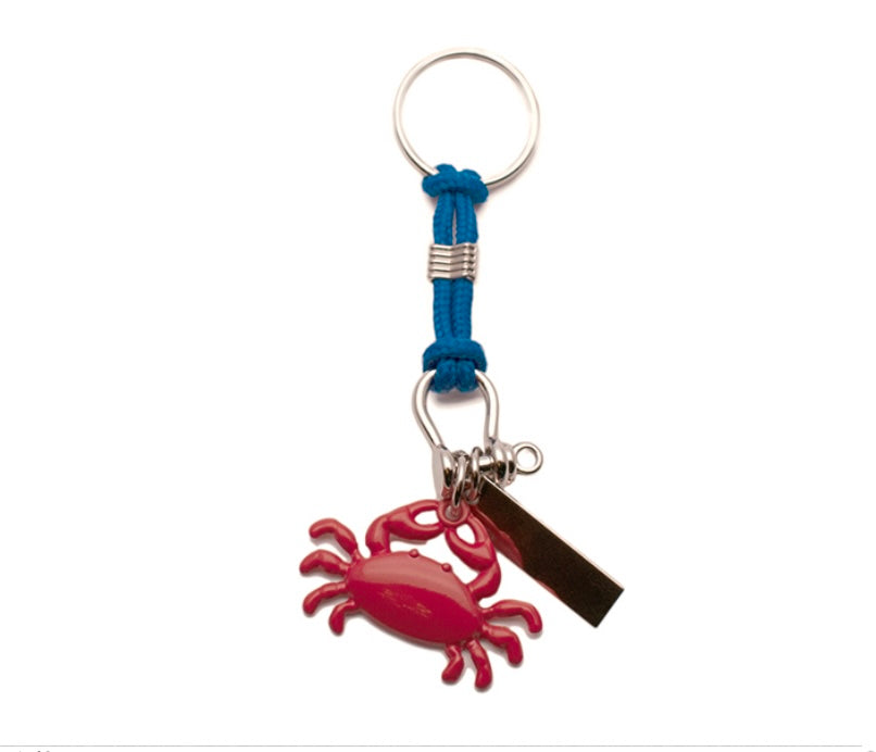 porte-clés métal avec crabe / marin