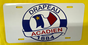 Plaque automobile drapeau acadien 1884 (4 saisons)