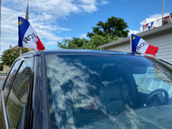 Drapeau Acadien personnaliser 12’’x18’’ avec support pour fenêtre d’automobile(paquet de 2)