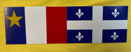 Collant drapeau Acadien-Quebec pour automobile 2.77’’x 9’’  (4 saisons)