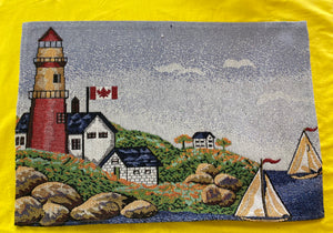 Napperon phare-voilier-canada 12.5"x19"  marin\ Nautical Placemat-headlight-sailing ship